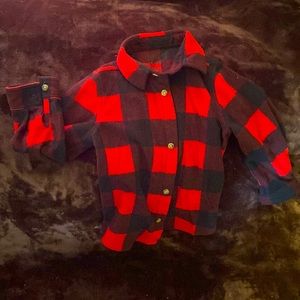 Jumping Beans Polyester Black and Red Plaid Button up 24 Months